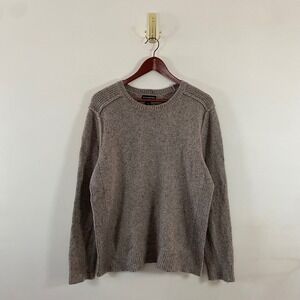 Banana Republic Beige Knit Crewneck Sweater Ribbed Exposed Seams Sz Medium